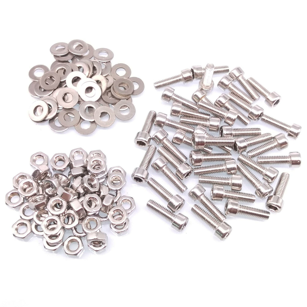200x M3 x 10mm Socket Head Cap Screws Stainless Steel Allen Socket Nuts Washers