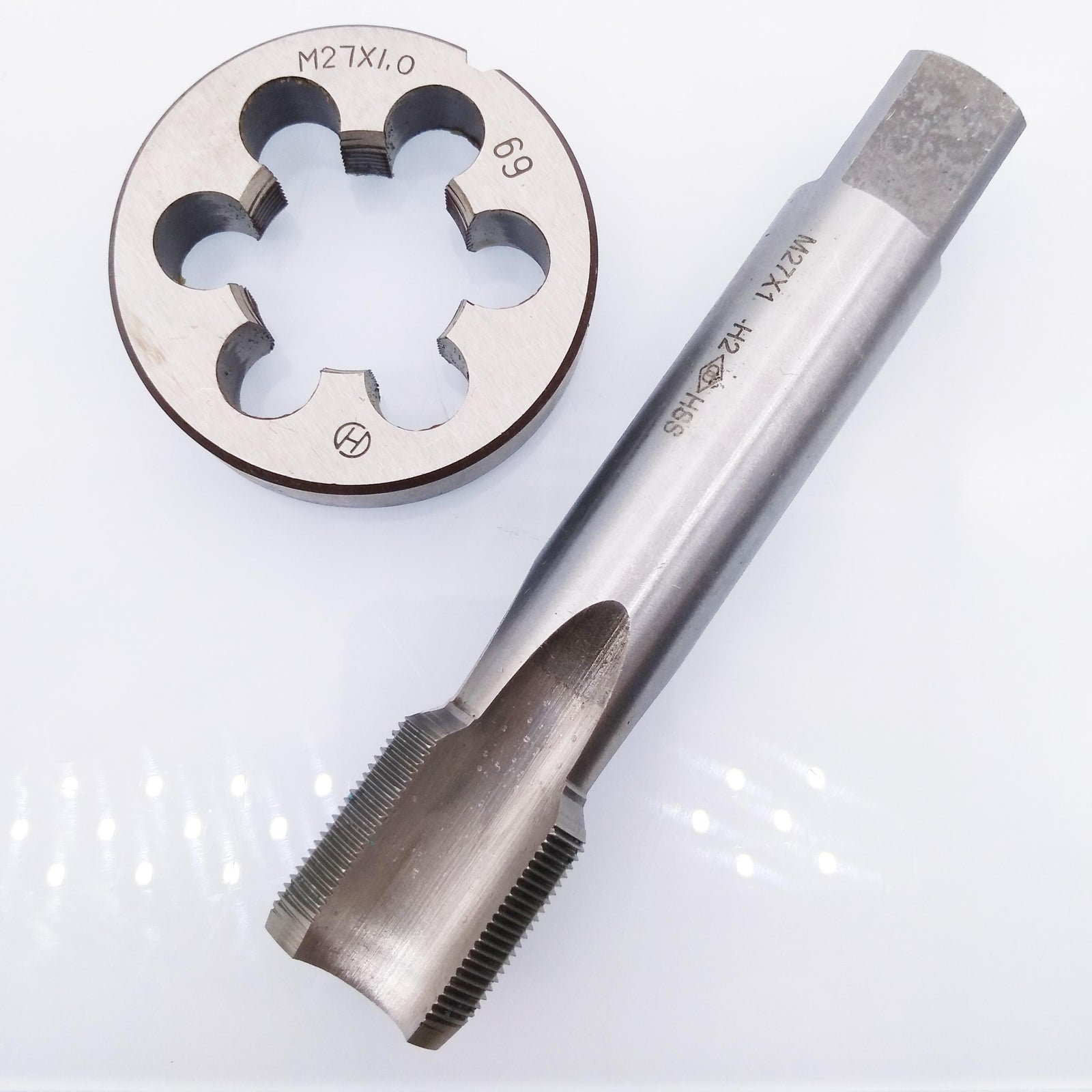 US Stock HSS M27 x 1mm Tap & M27 x 1.0mm Die Metric Thread Right Hand