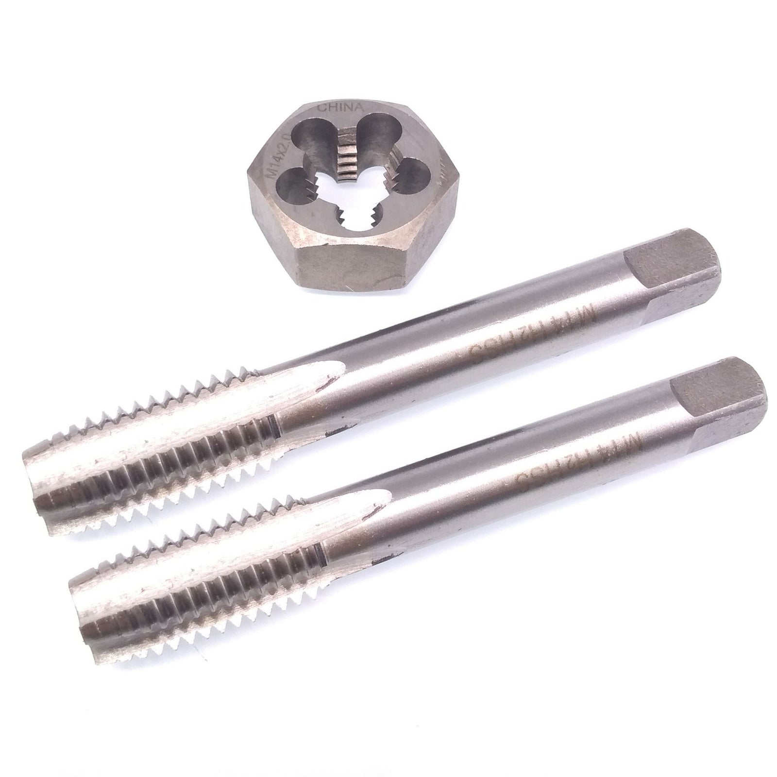 HSS M14 x 2mm Taper & Plug Tap & 14x2mm Hexagon Die Metric Thread Right Hand Set