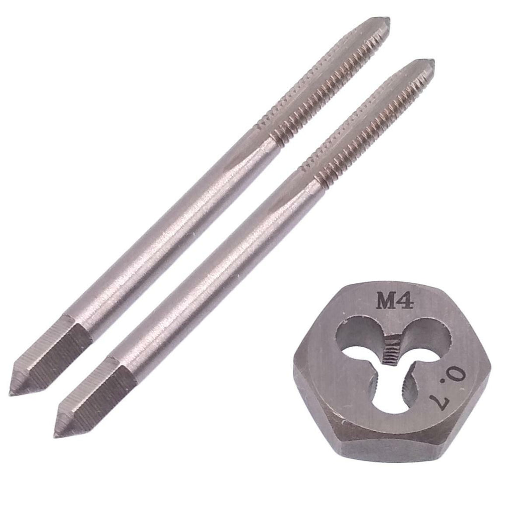 HSS M4 x 0.7mm Taper & Plug Tap & M4x0.7mm Hexagon Die Metric Thread Right Hand