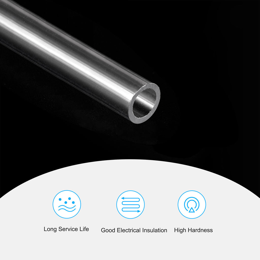 3pcs Plastic Pipe Rigid Tube Clear 0.23"(6mm) ID 0.31"(8mm) OD 6" (150mm) Length