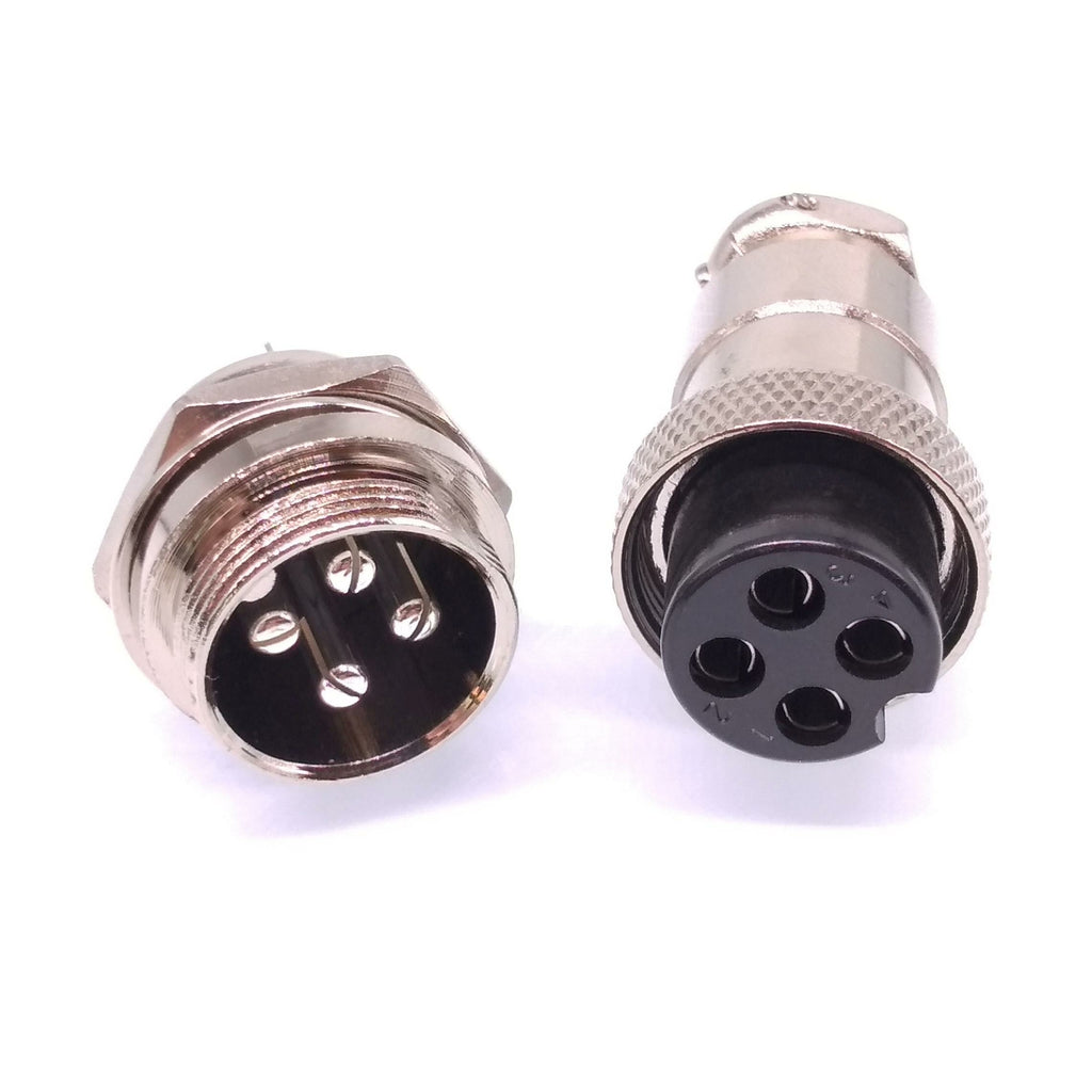 1Set GX20 4Pin 20mm Panel Mounting Metal Aviation Connector Plug + Socket