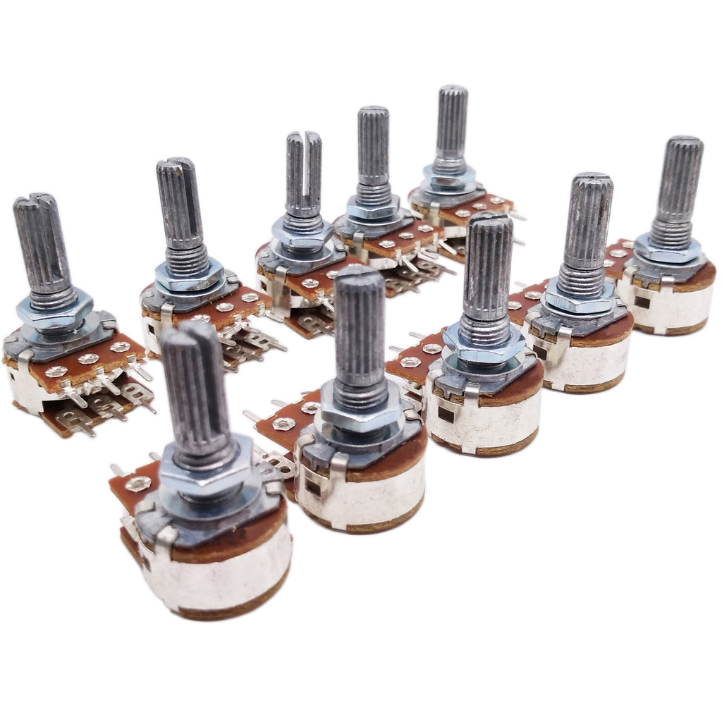 AU Stock 10pcs 20K ohm B20K Dual Stereo Potentiometer Pots Shaft S 15mm 6Pin