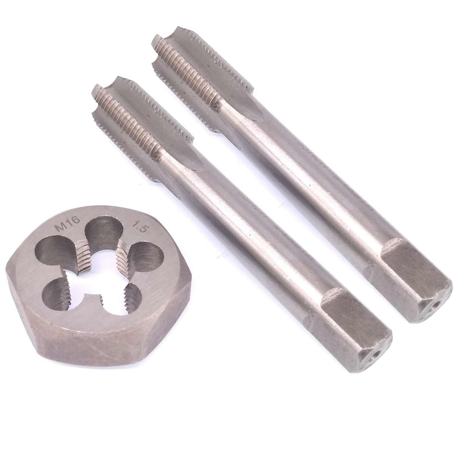 HSS M16 x 1.5mm Taper & Plug Tap & 16x1.5mm Hexagon Die Metric Thread Right Hand