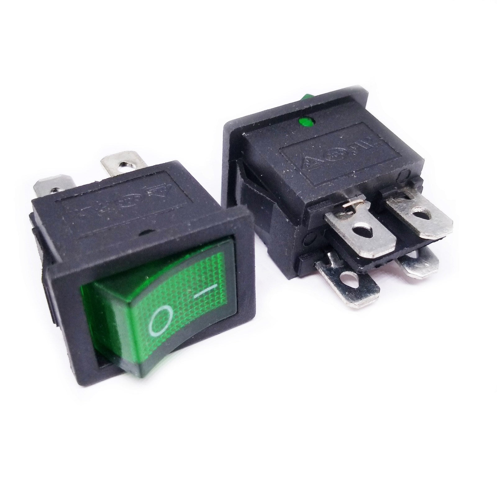 10pcs Green LED Light OFF/ON Boat Car Rocker Switch KCD1-104N