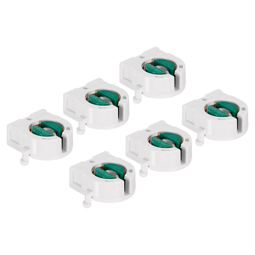 6pcs Non-Shunted T8 Lamp Holder Socket LED Fluorescent Light Socket White Green