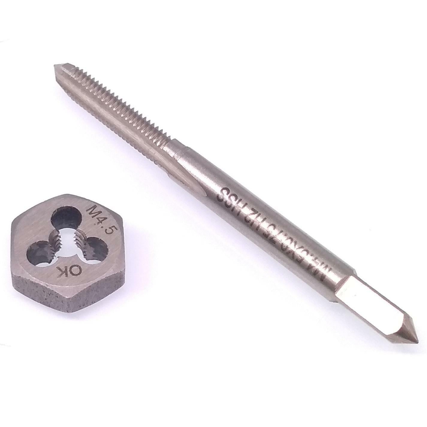 HSS M4.5 x 0.75mm Tap & 4.5 x 0.75mm Hexagon Die Metric Thread Right Hand Set