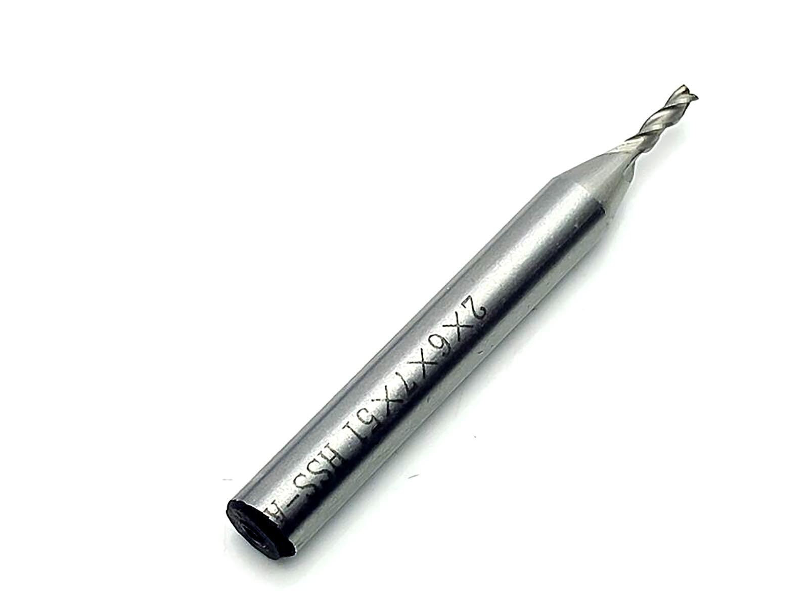 US Stock 3pcs 2mm Three 3 Flute HSS & Aluminium End Mill Cutter CNC Bit