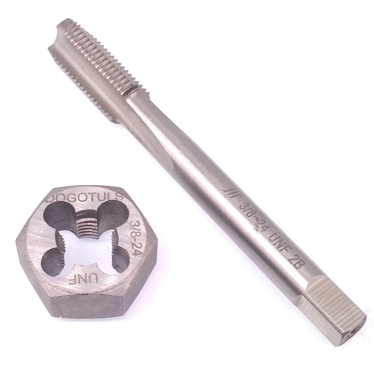 US Stock HSS 3/8-24 Tap & 3/8-24 Hexagon Die Thread Right Hand Set