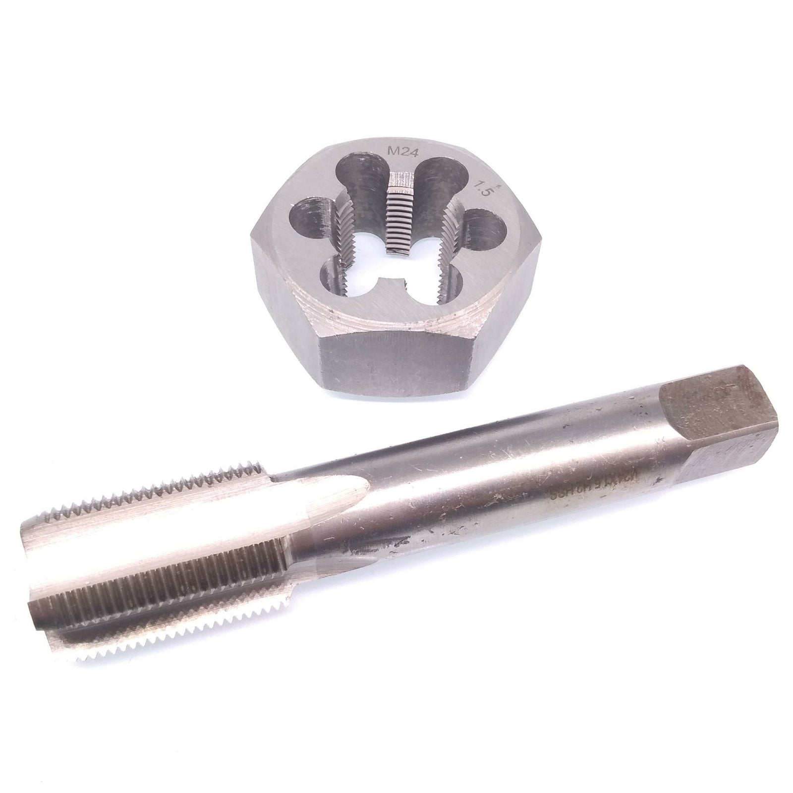 US Stock HSS M24 x 1.5mm Tap & 24x1.5mm Hexagon Die Metric Thread Right Hand Set