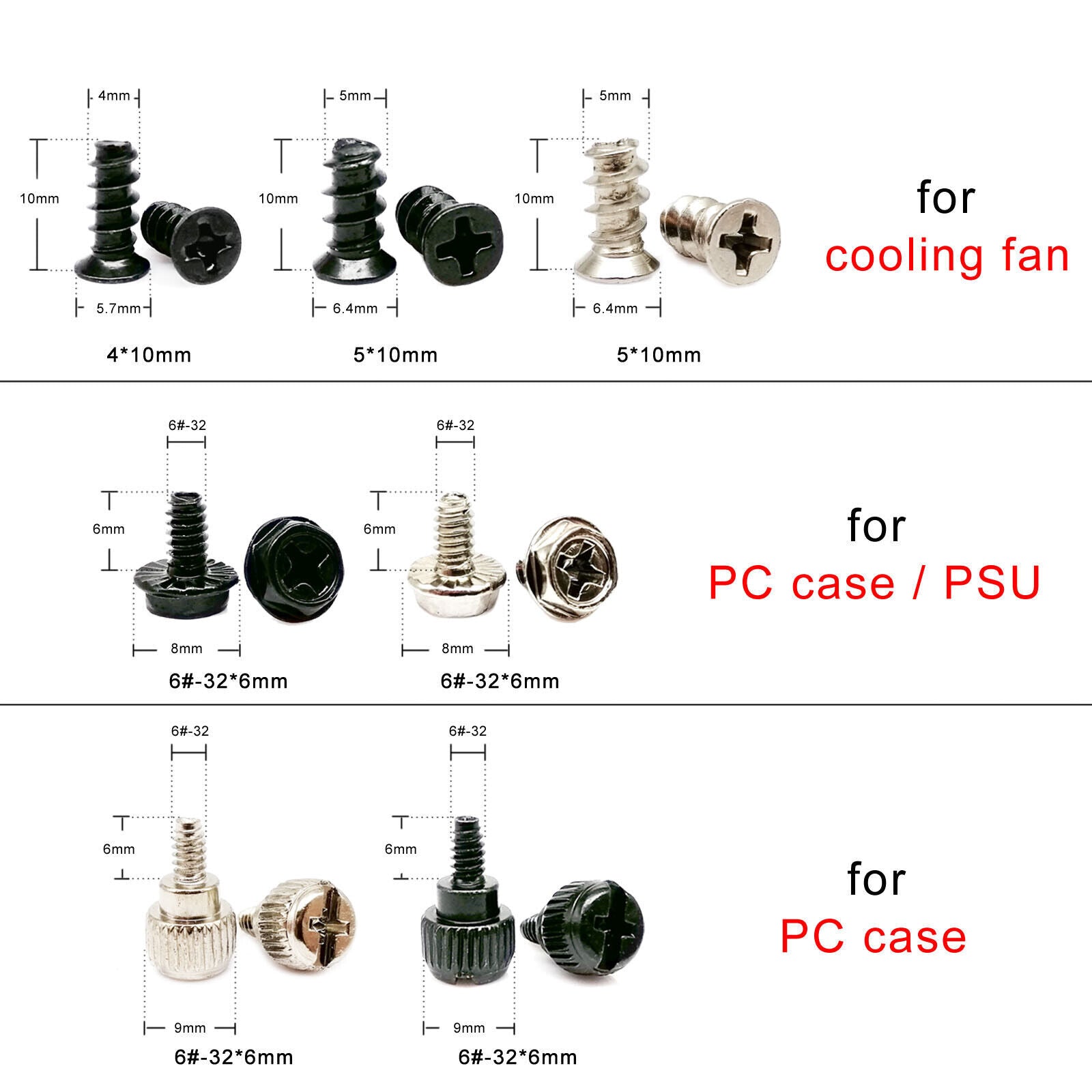 Computer PC Case Hard Disk Fan Motherboard Power Assemble Repair Screw Kit #2