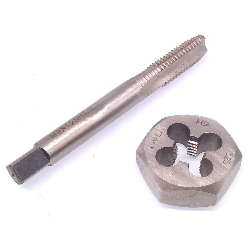 US Stock HSS M9 x 1.25mm Tap & 9x1.25mm Hexagon Die Metric Thread Right Hand Set