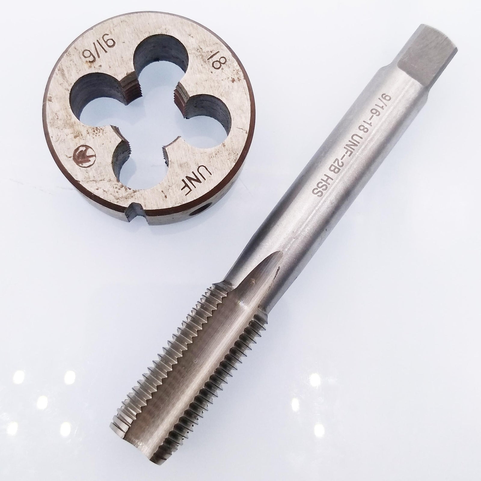 US Stock HSS 9/16-18 UNF Tap & 9/16-18 UNF Die Right Hand