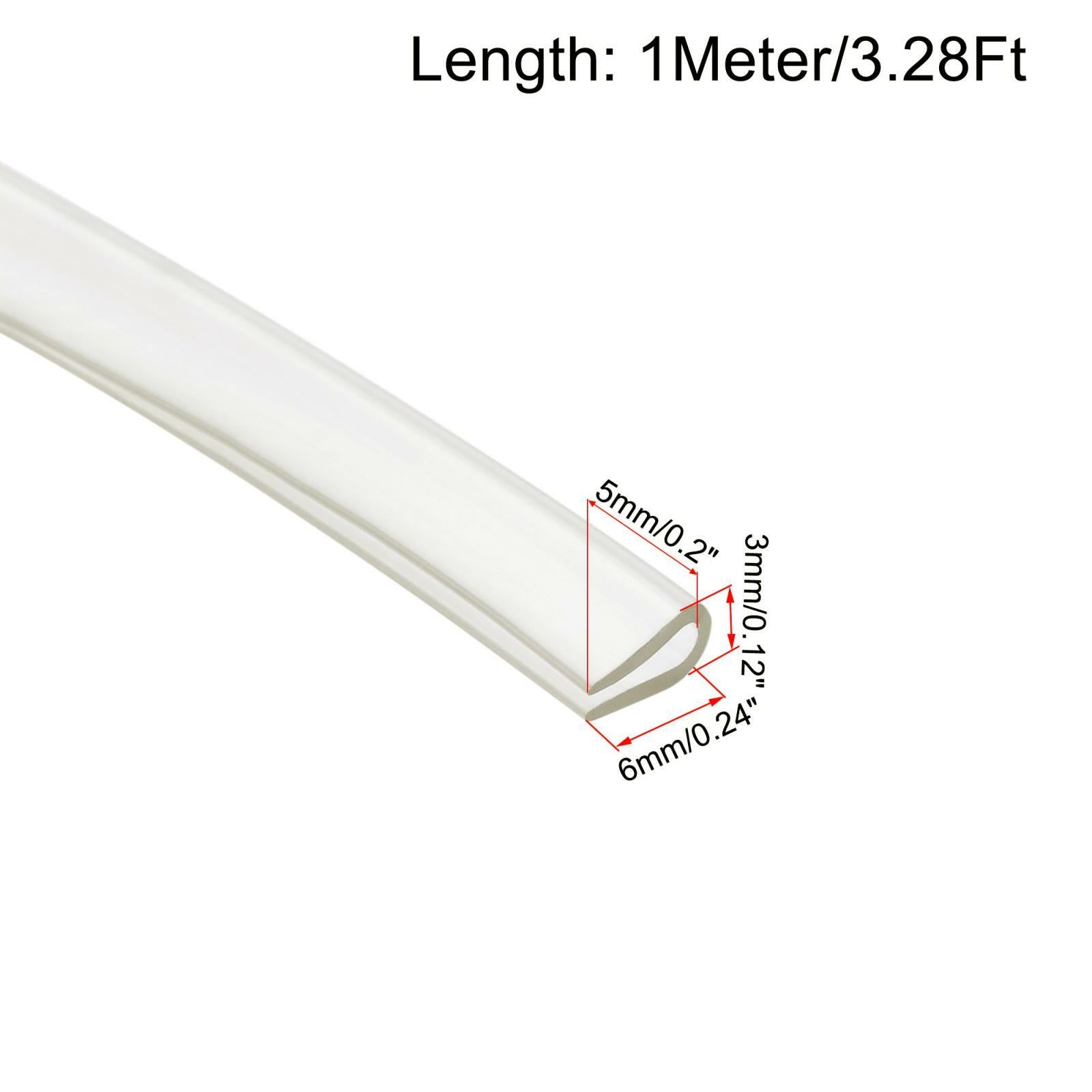 Trim Seal, PVC U-Seal Channel Edge Protector Sheet, Fits 0.5-2mm Edge 1Meter