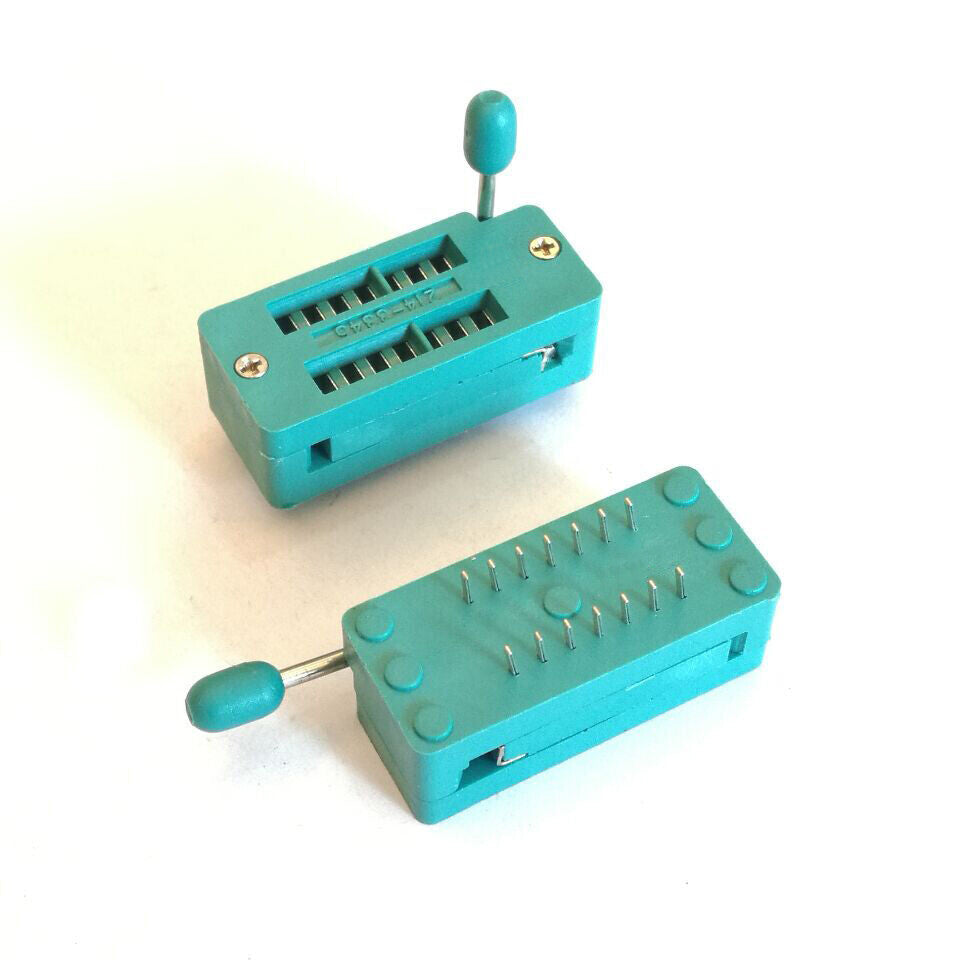US Stock 2x 14 Pin 2.54mm ZIF ZIP IC Test DIP Board Socket Universal 214-3345