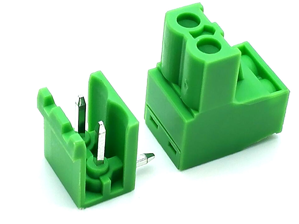 US Stock 10Set 2EDG 2P Plug-in Screw Terminal Block Connector 5.08mm Right Angle