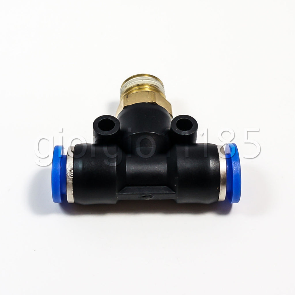 US Stock 10pcs Pneumatic 8mm-1/4" Male Tee T Branch Connector Push In Fitting