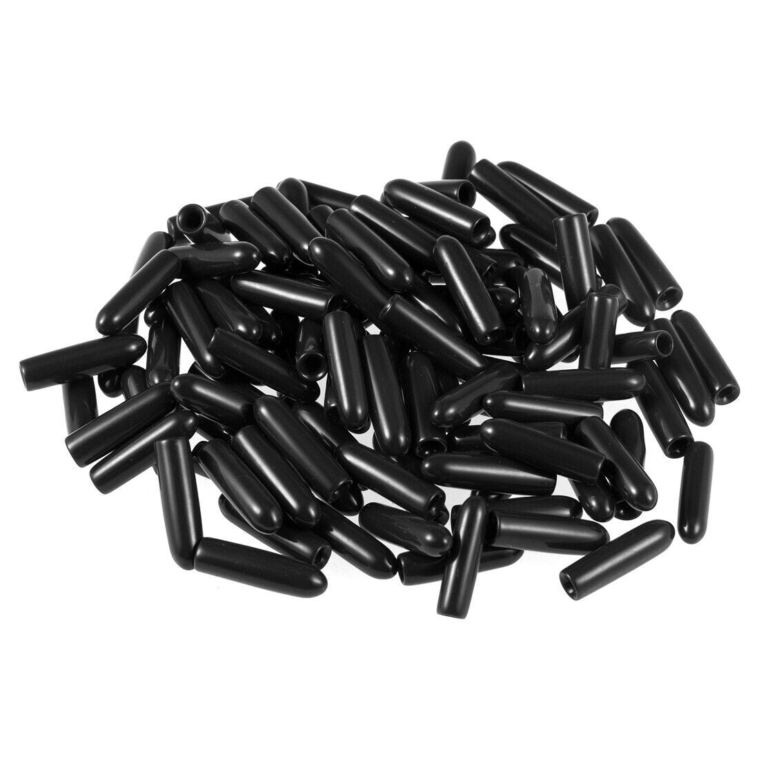 100x Vinyl Round End Cap Screw Rubber Thread Pole Tube Pipe Protector Cover 2mm