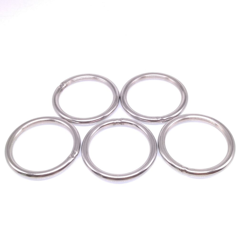 5pcs 304 Stainless Steel Seamless Metal O Ring Welded Round OD 60mm Wire Dia 6