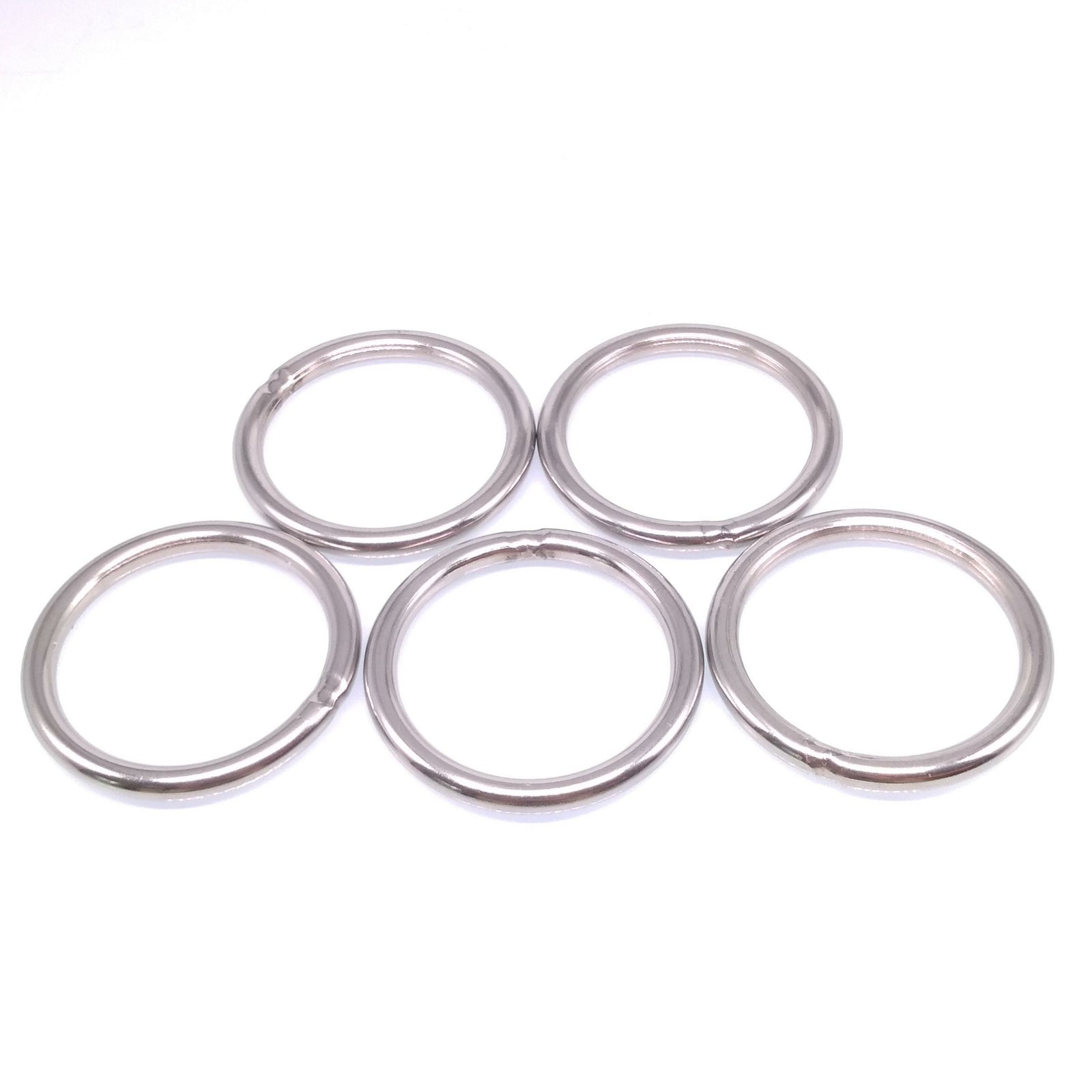 5pcs 304 Stainless Steel Seamless Metal O Ring Welded Round OD 60mm Wire Dia 6