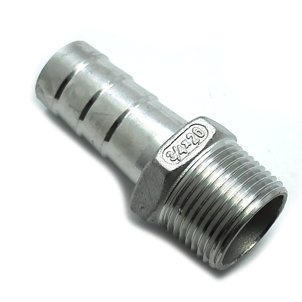 US Stock 3/4" Male Thread Pipe Fitting 20mm Barb Hose Tail Connector SS 304 NPT