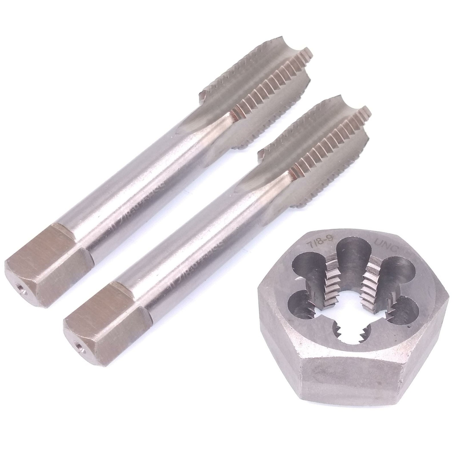 HSS 7/8-9 Taper & Plug Tap & 7/8-9 Hexagon Die Thread Right Hand Set