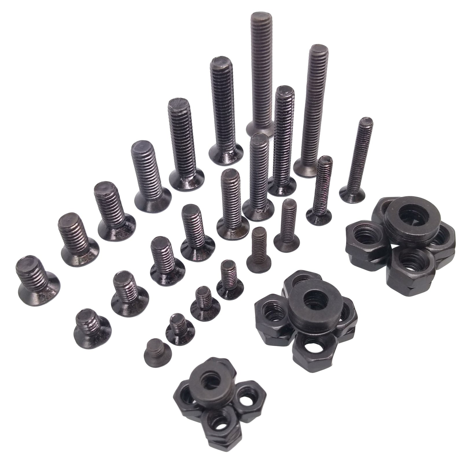 460pcs M3 M4 M5 Flat Head Black Screws with Nuts Washers Assortment Kit