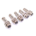 AU Stock 5Set GX12 2Pin 12mm Panel Mounting Metal Aviation Connector Plug Socket