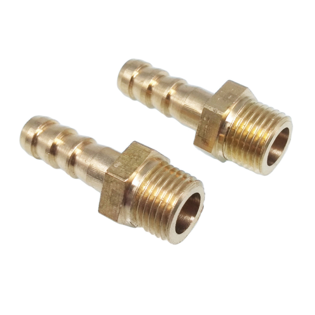 US Stock 2x 1/8" BSP Male Thread 6mm Brass Hose Barb Coupler Fitting Connector