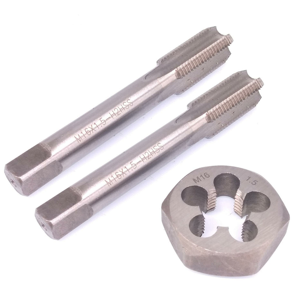 HSS M16 x 1.5mm Taper & Plug Tap & 16x1.5mm Hexagon Die Metric Thread Right Hand