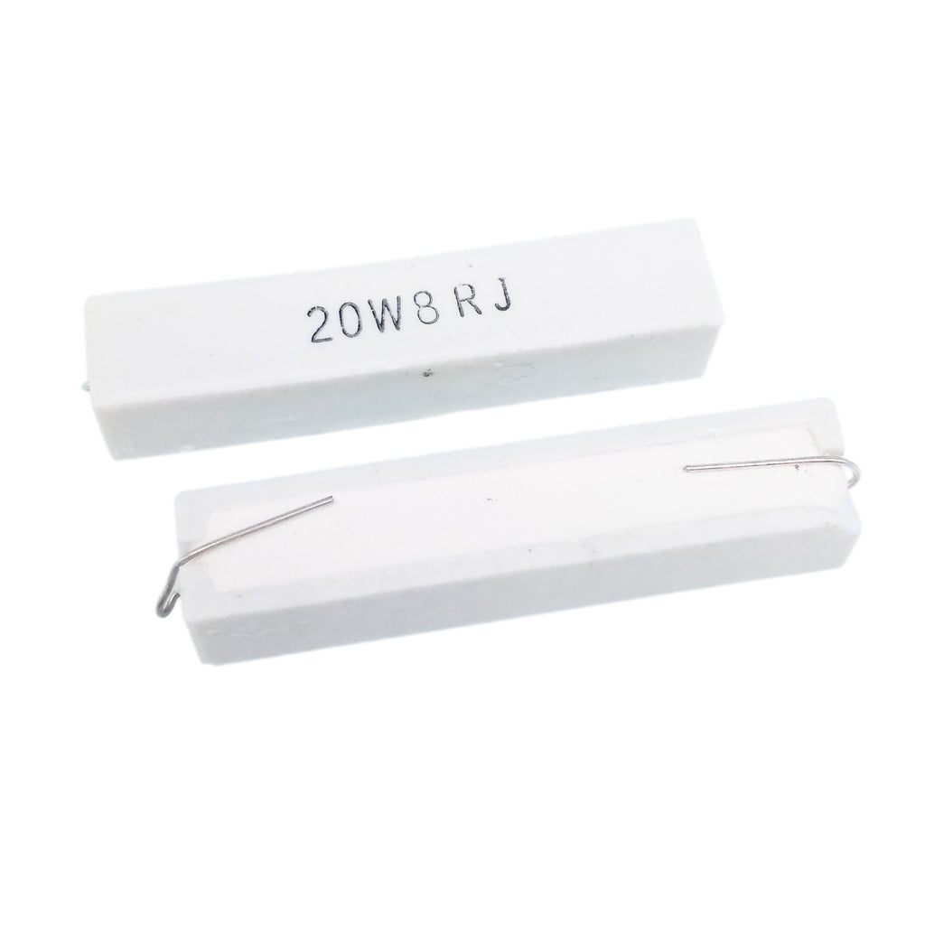 US Stock 2pcs 8 ohm 8RΩJ 20 watt Axial Ceramic Cement Power Resistor 20W