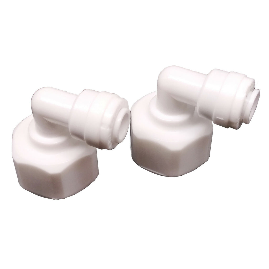 US Stock 2pcs 1/2" Female Thread to 1/4" Tube L Elbow Quick Connect Push Fit