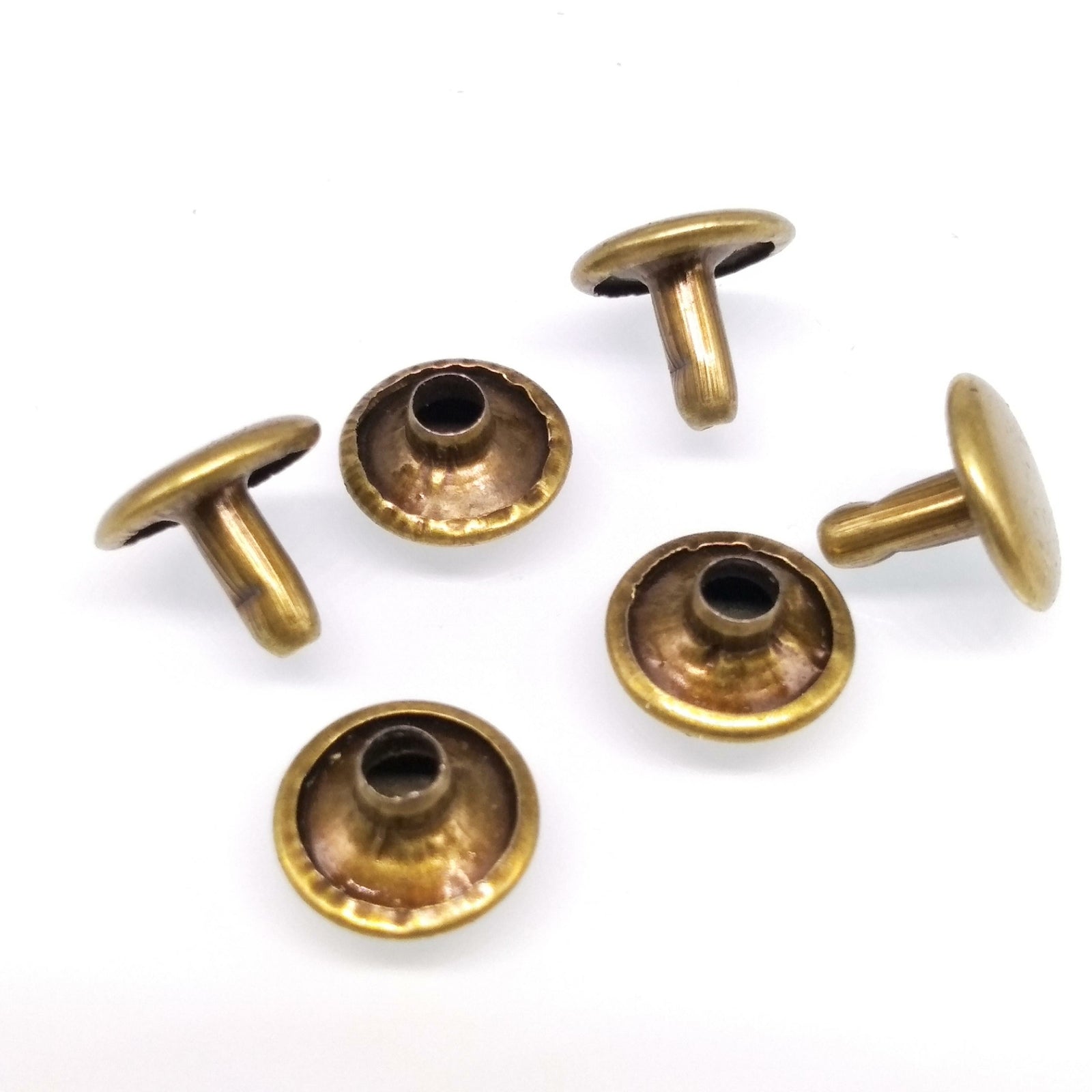 100pcs 10mm Round Double Cap Rivets Leather Craft Stud Repair Tool DIY Bronze