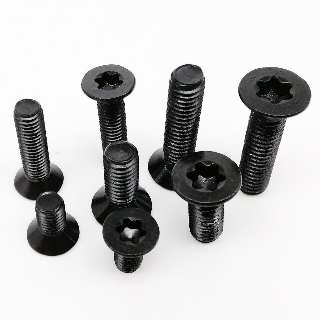 10pcs M5 x 16mm Black Six-Lobe Torx Head Flat Countersunk Screw Bolt