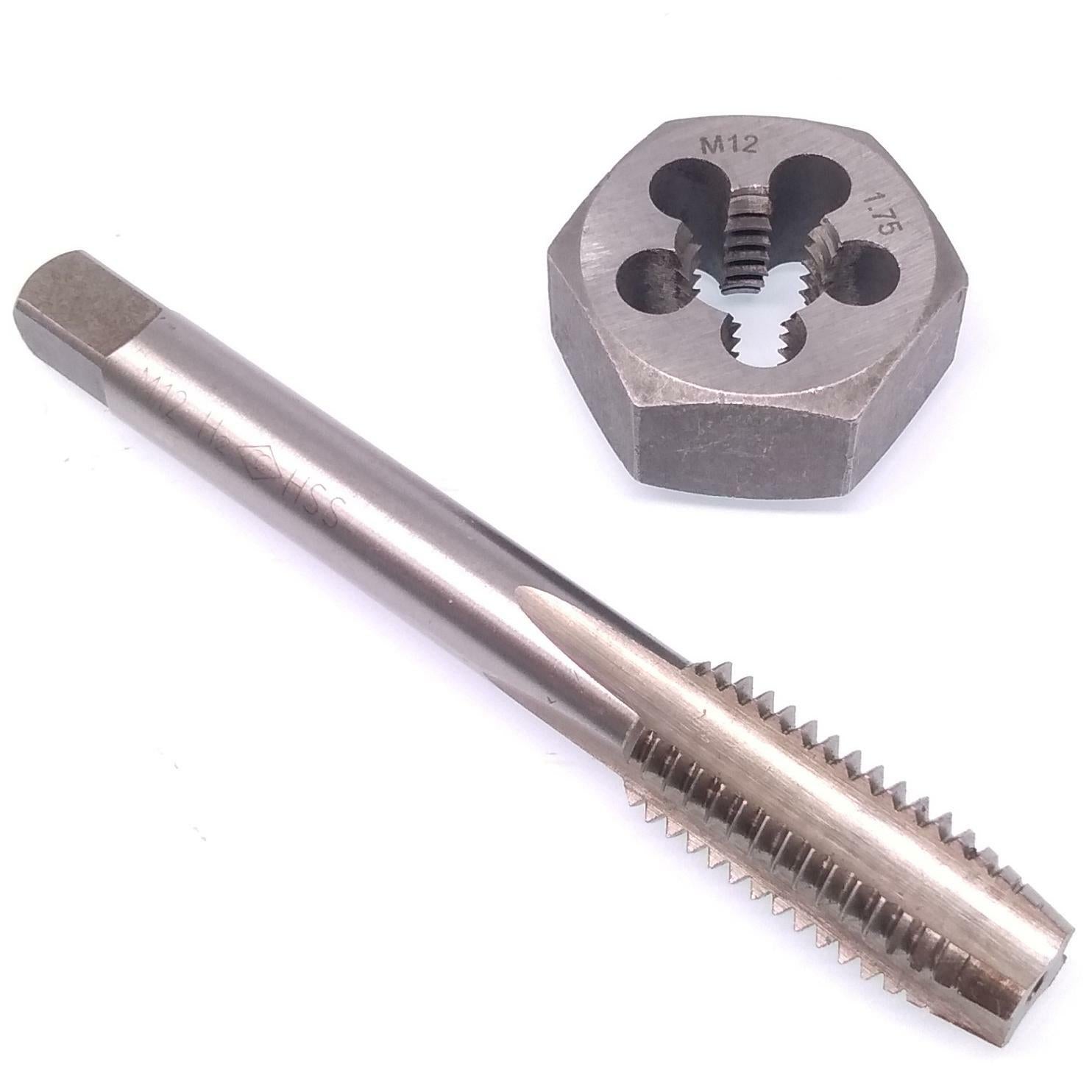 HSS M12 x 1.75mm Tap & M12 x 1.75mm Hexagon Die Metric Thread Right Hand Set