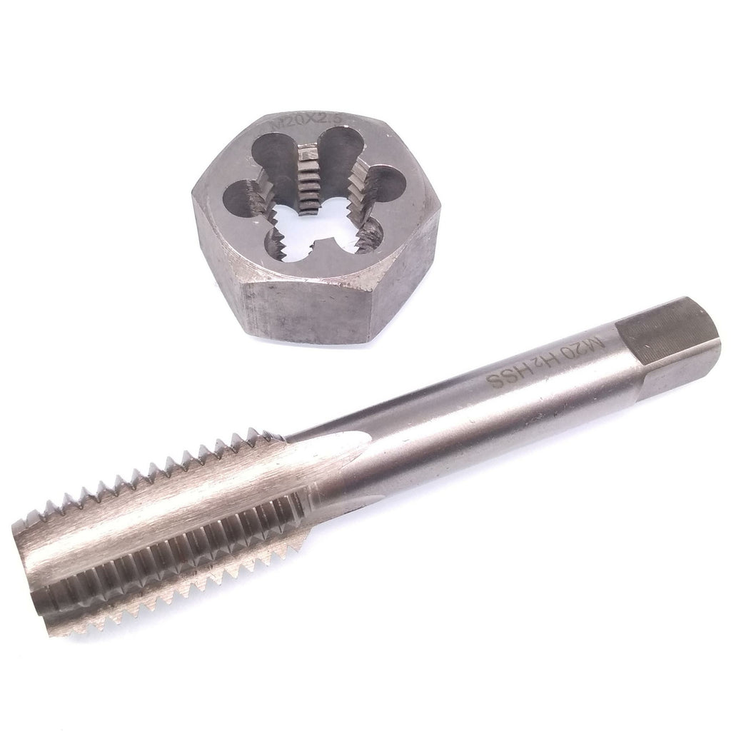 US Stock HSS M20 x 2mm Tap & 20x2.0mm Hexagon Die Metric Thread Right Hand Set