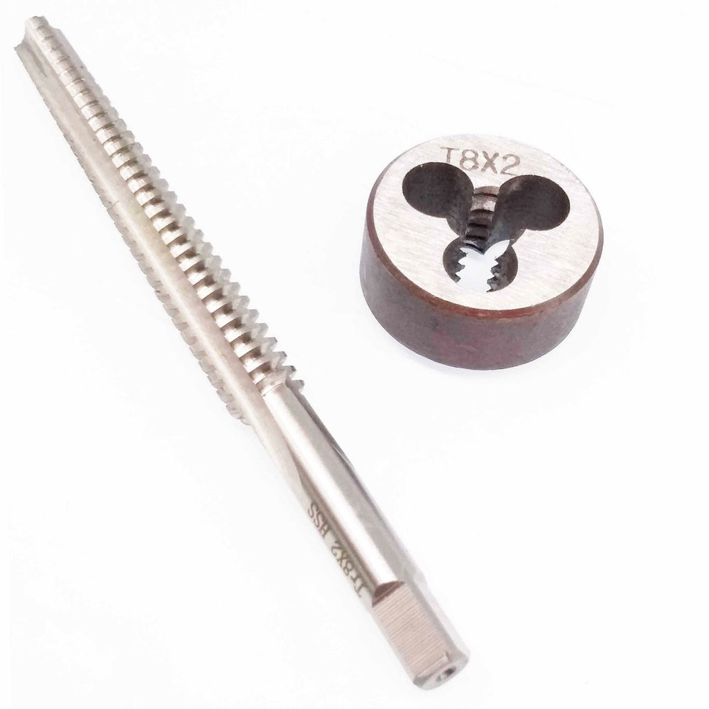 US Stock HSS TR8 x 2mm Tap & TR8 x 2mm Die Metric Thread Right Hand
