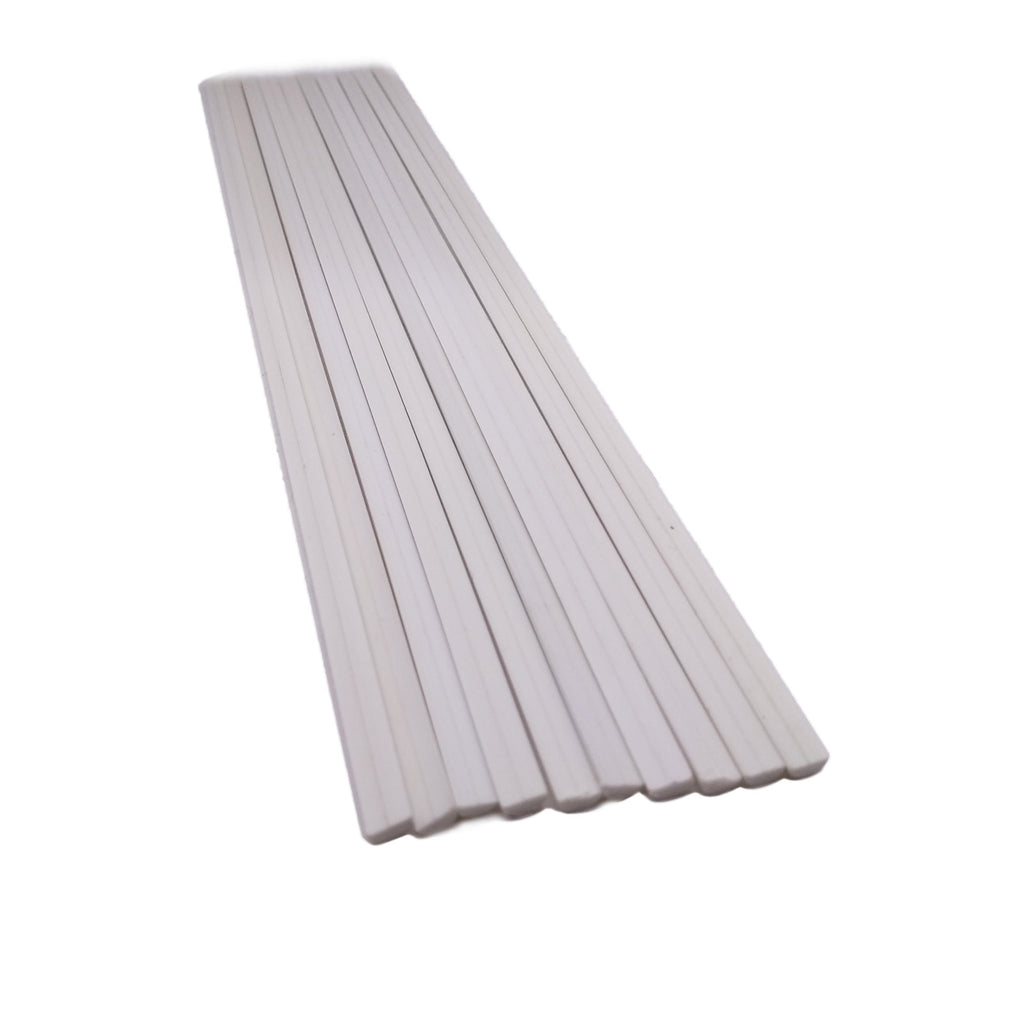 US Stock 10pcs ABS Styrene Plastic Half Round Bar Rod 5mm ±10% Dia. 9.85" White