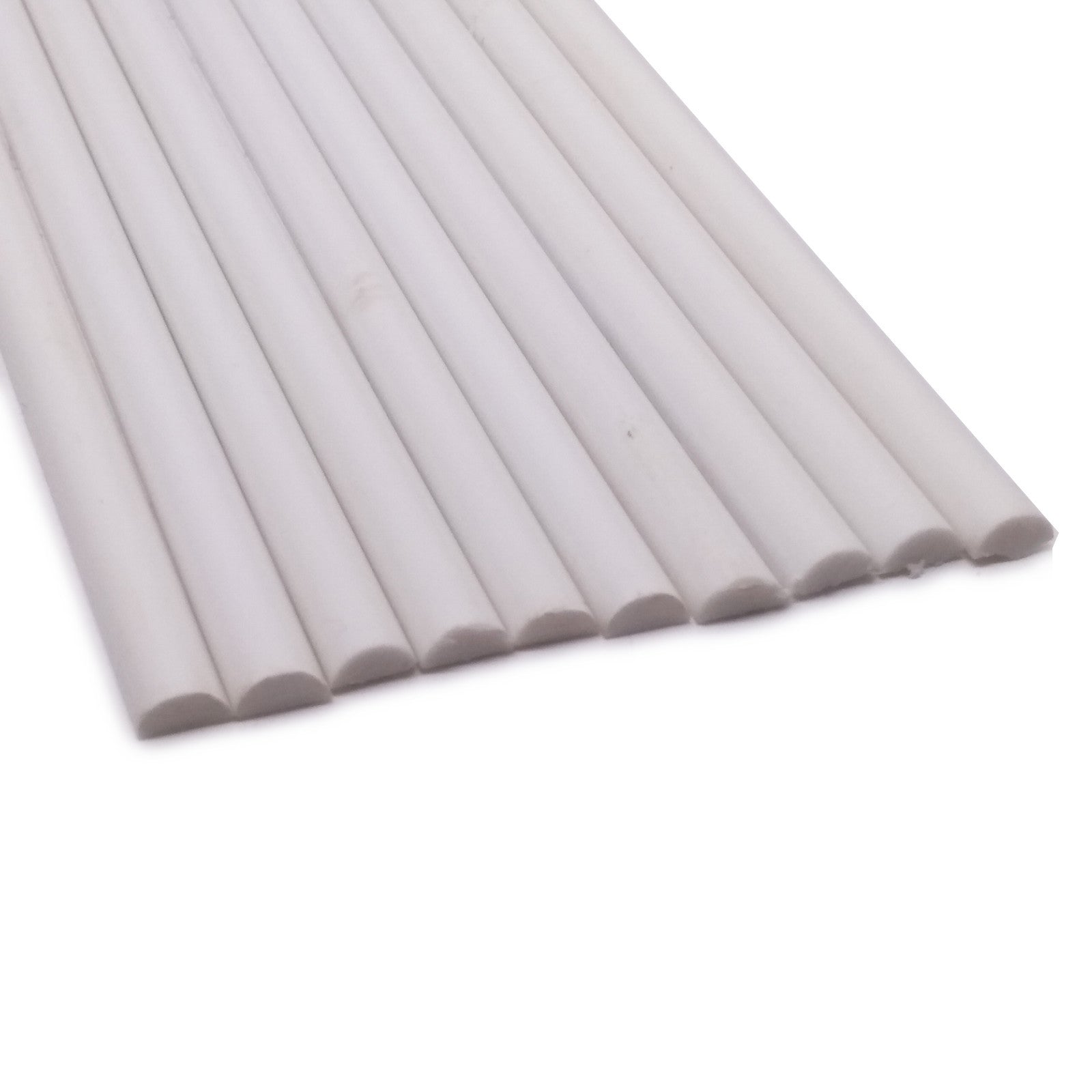 US Stock 10pcs ABS Styrene Plastic Half Round Bar Rod 5mm ±10% Dia. 9.85" White