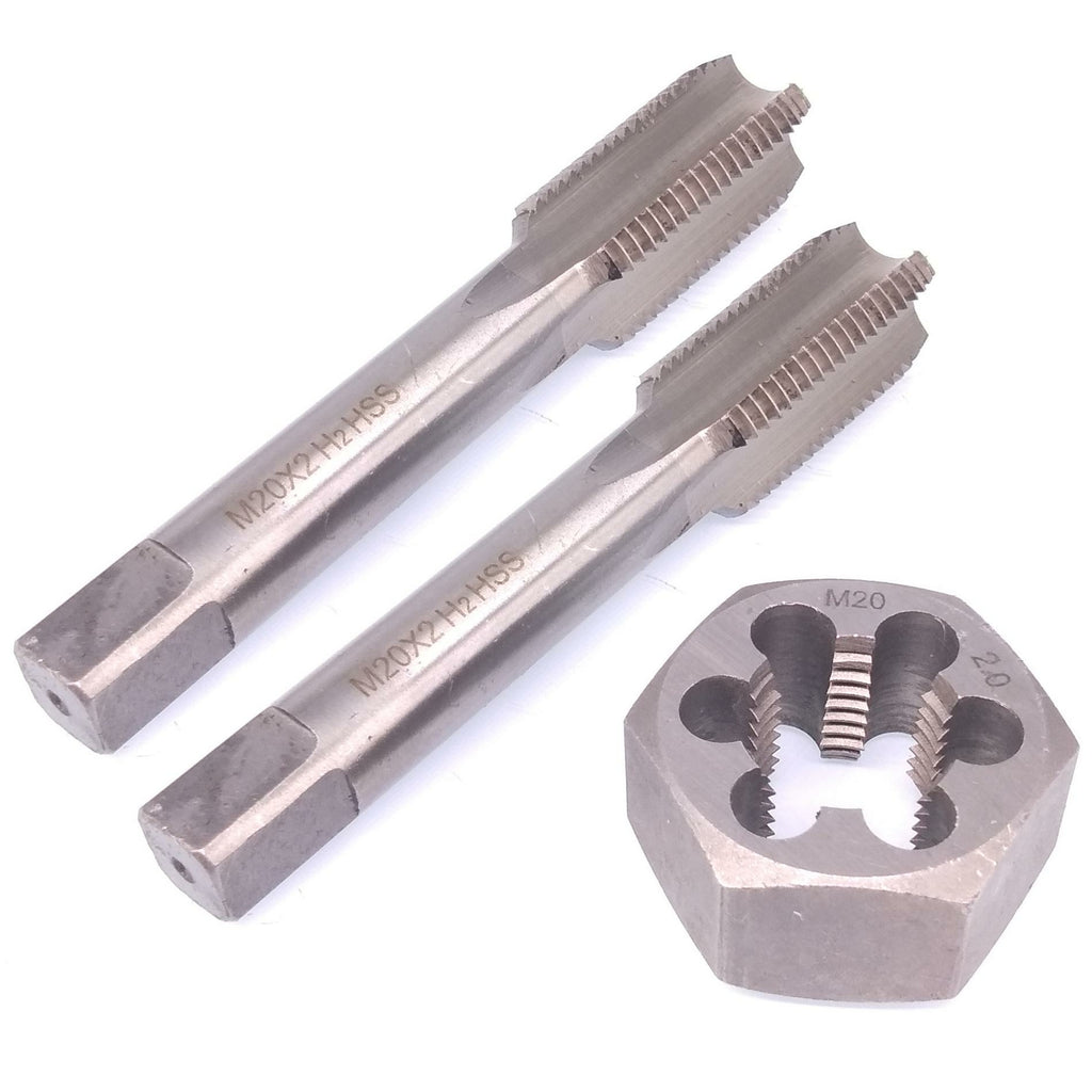 HSS M20 x 2mm Taper & Plug Tap & 20x2mm Hexagon Die Metric Thread Right Hand Set