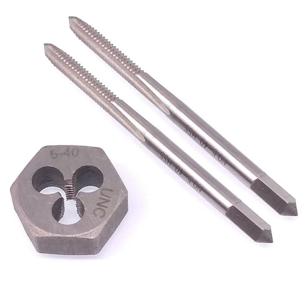 HSS 5-40 Taper & Plug Tap & 5-40 Hexagon Die Thread Right Hand Set