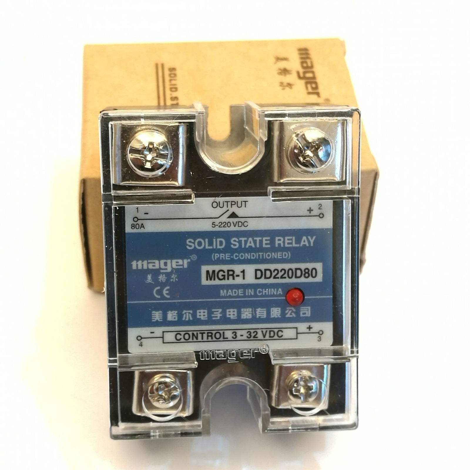 US Stock 80A Solid State Relay SSR DC-DC Input 3-32V DC Load 5-220V DC DD220D80