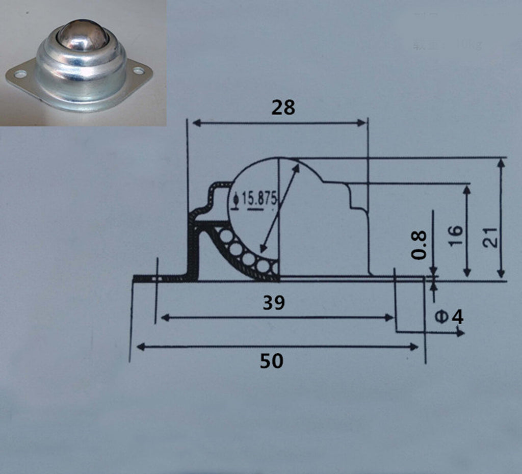 US Stock 6pcs Dia 5/8'' Ball Metal Transfer Bearing Unit Conveyor Roller Wheels