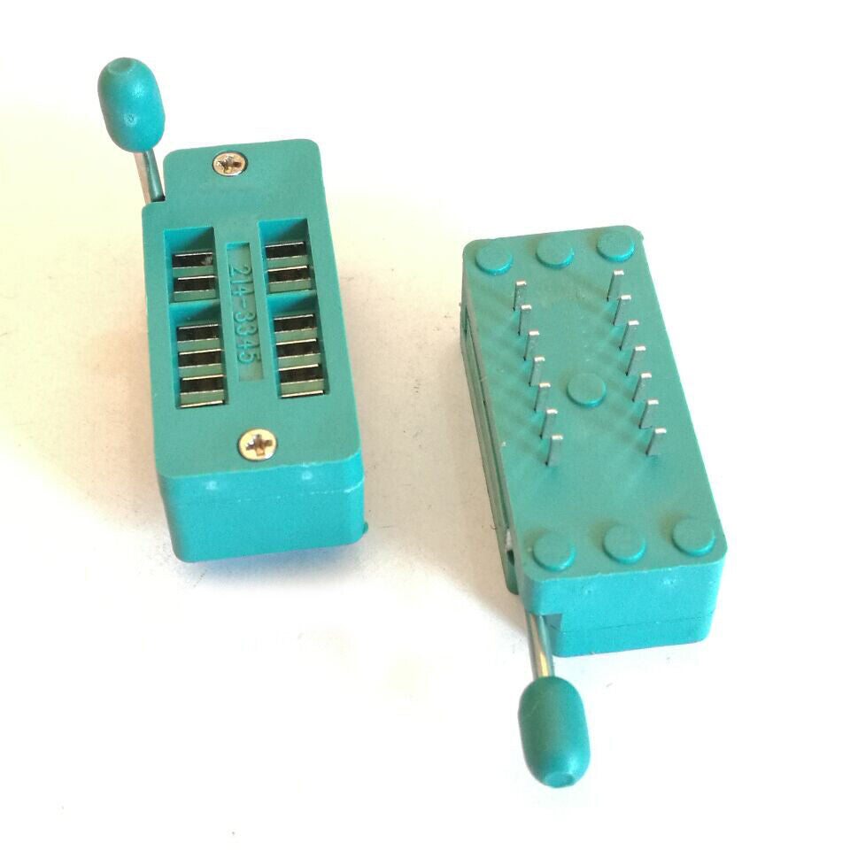 US Stock 2x 14 Pin 2.54mm ZIF ZIP IC Test DIP Board Socket Universal 214-3345