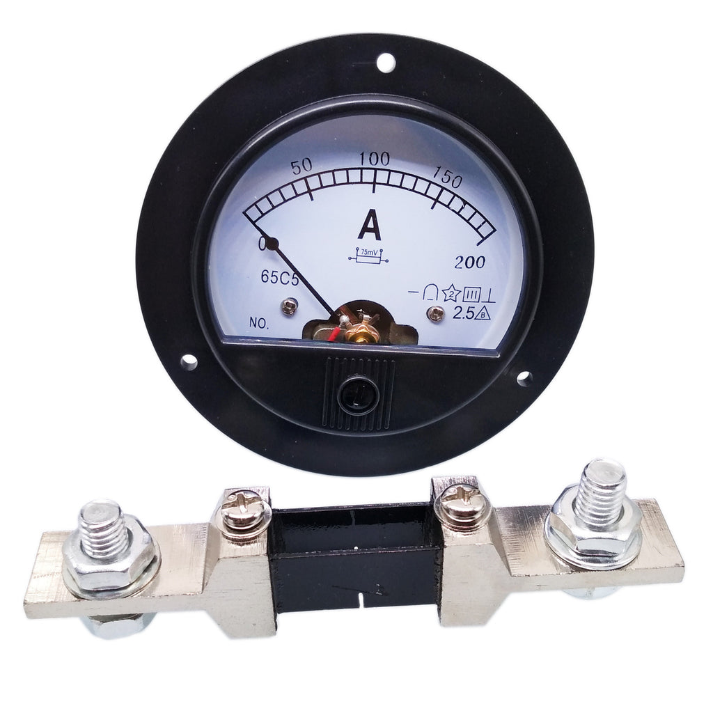 DC 0~200A Analog AMP Current Pointer Needle Panel Meter Ammeter & Shunt