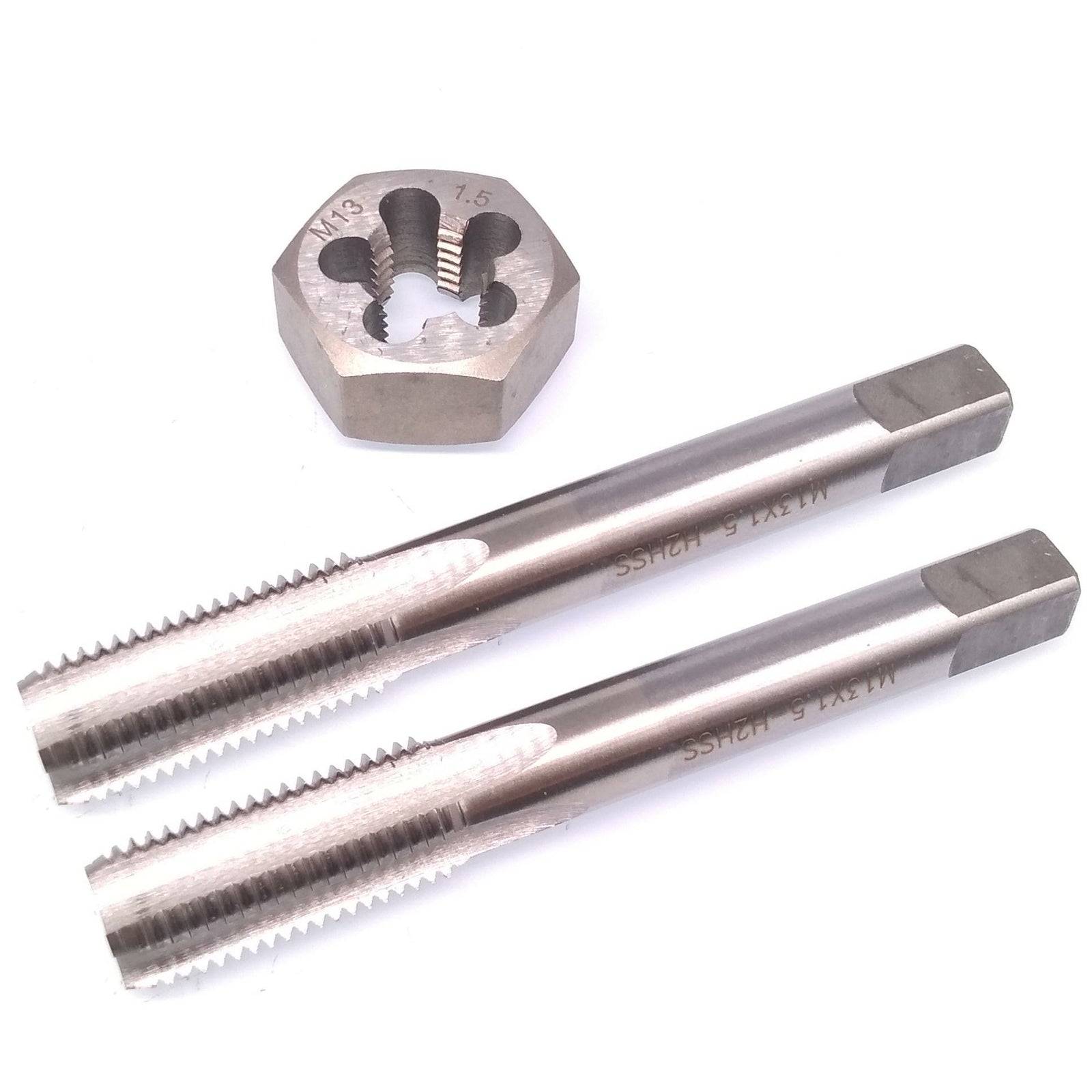 HSS M13 x 1.5mm Taper & Plug Tap & 13x1.5mm Hexagon Die Metric Thread Right Hand