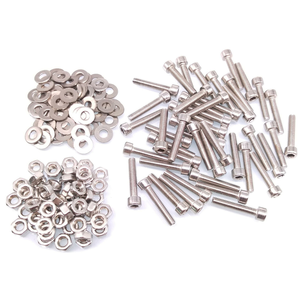 200x M3 x 16mm Socket Head Cap Screws Stainless Steel Allen Socket Nuts Washers