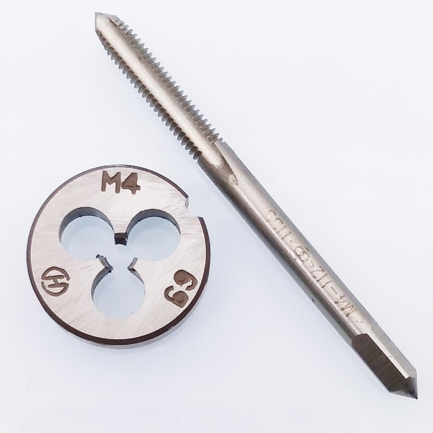 US Stock HSS M4 x 0.7mm Tap & M4 x 0.7mm Die Metric Thread Right Hand