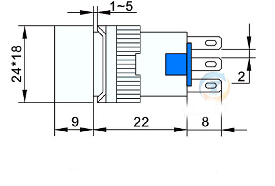 US Stock 5pcs Square Panel Push Button Switch 1NO 1NC Momentary LAZ16-11 Green