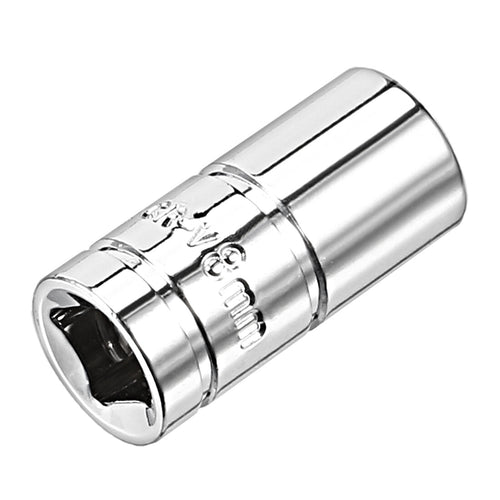 2 Pcs 1/4-inch Drive 8mm Cr-V 6-Point Shallow Socket